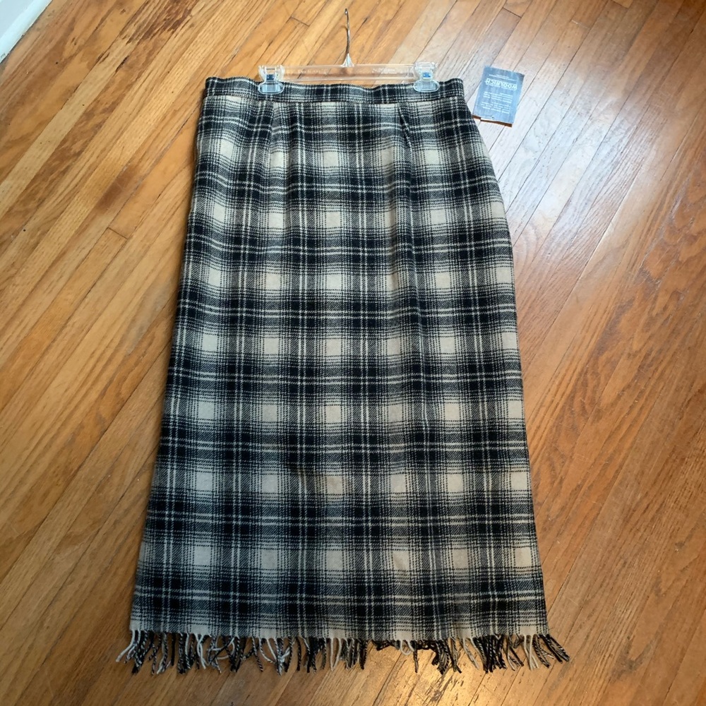 NWT Midi Wool Fringe Skirt Woolrich 16